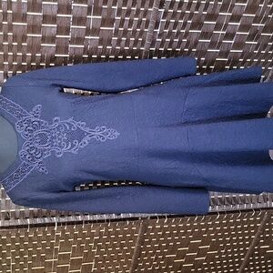 The Kooples Blue Lace Embellished Sheath Dress